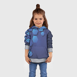 Толстовка-худи детская Шестиугольники, цвет: 3D-меланж — фото 2