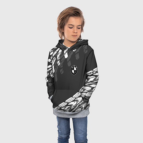 Детская толстовка БМВ BMW TIRE TREAD / 3D-Меланж – фото 3