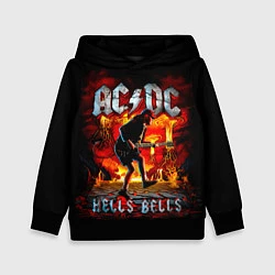 Толстовка-худи детская ACDC HELLS BELLS, цвет: 3D-черный