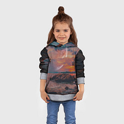 Толстовка-худи детская Закат на качелях, цвет: 3D-меланж — фото 2