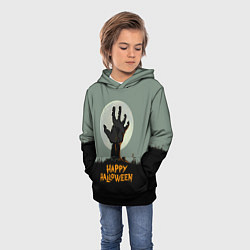 Толстовка-худи детская Happy Halloween, цвет: 3D-черный — фото 2