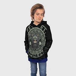 Толстовка-худи детская РУСИЧ РУНЫ RUNES Z, цвет: 3D-синий — фото 2
