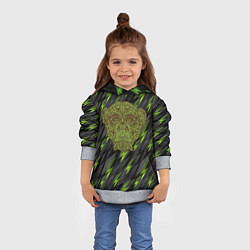 Толстовка-худи детская Обезьяна из листьев, цвет: 3D-меланж — фото 2