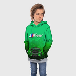 Толстовка-худи детская BMW GREEN STYLE, цвет: 3D-меланж — фото 2