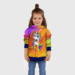 Толстовка-худи детская Единорог Unicorn Rainbow Z, цвет: 3D-синий — фото 2