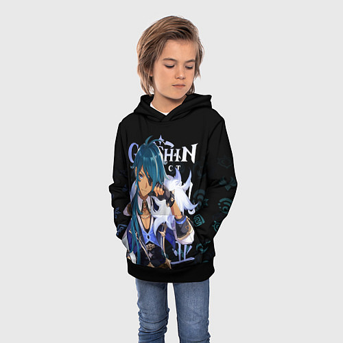 Детская толстовка Кэйа Genshin Impact / 3D-Черный – фото 3