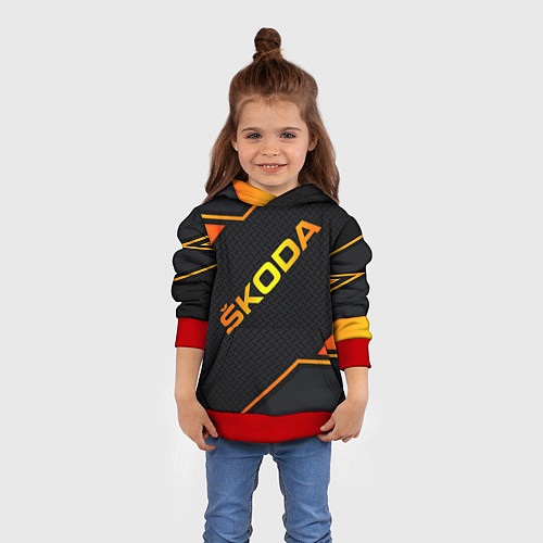 Детская толстовка Skoda Gold Шкода / 3D-Красный – фото 4