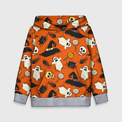 Толстовка-худи детская Хэллоуинские шалости, цвет: 3D-меланж