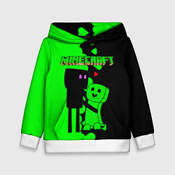 Толстовка-худи детская Любовь Эндермена и Крипера Майнкрафт, цвет: 3D-белый
