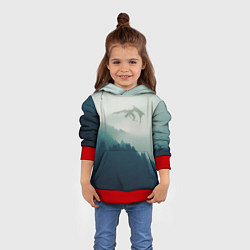 Толстовка-худи детская ДРАКОНЫ НАД ЛЕСОМ DRAGON, цвет: 3D-красный — фото 2