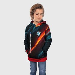 Толстовка-худи детская BMW M PERFORMANCE NEON БМВ М НЕОН, цвет: 3D-красный — фото 2