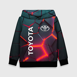 Толстовка-худи детская TOYOTA 3D NEON ТОЙОТА 3Д ПЛИТЫ НЕОН, цвет: 3D-черный