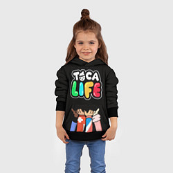 Толстовка-худи детская Toca Life: Friends, цвет: 3D-черный — фото 2
