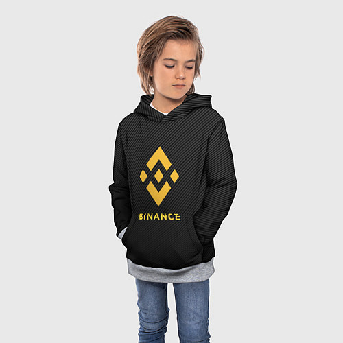 Детская толстовка БИНАНС ЛОГО CARBON BINANCE LOGO / 3D-Меланж – фото 3