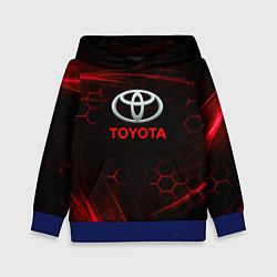 Толстовка-худи детская Toyota Неоновые соты, цвет: 3D-синий