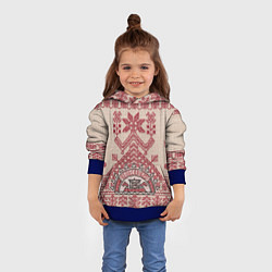 Толстовка-худи детская Славянская вышивка Узоры Руси, цвет: 3D-синий — фото 2