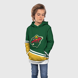 Толстовка-худи детская Minnesota Wild NHL, цвет: 3D-белый — фото 2