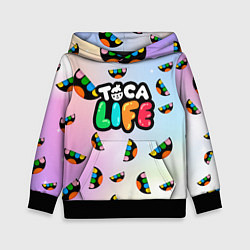 Толстовка-худи детская Toca Life: Smile Logo, цвет: 3D-черный