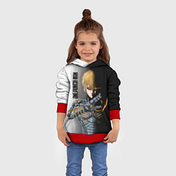 Толстовка-худи детская Металлическое тело Геноса One Punch-Man, цвет: 3D-красный — фото 2