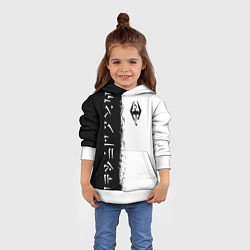 Толстовка-худи детская THE ELDER SCROLLS SKYRIM FUS RO DAH ЧЁРНО БЕЛЫЙ, цвет: 3D-белый — фото 2