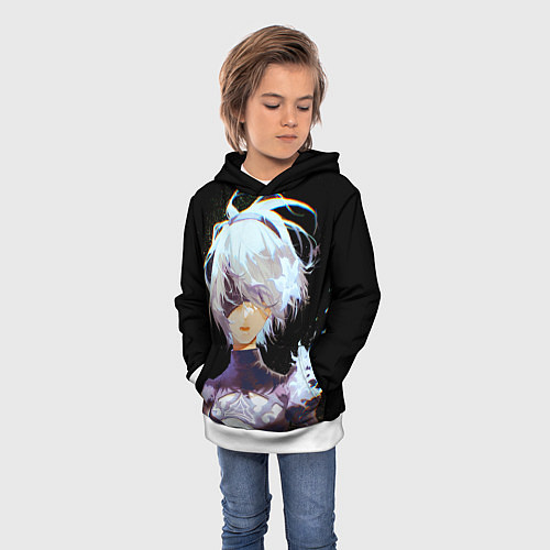 Детская толстовка Венецианская девушка Nier automata 2b / 3D-Белый – фото 3
