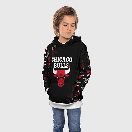 Детская толстовка ЧИКАГО БУЛЛС БЫКИ CHICAGO BULLS / 3D-Белый – фото 3