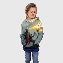 Толстовка-худи детская Dragonborne is here, цвет: 3D-синий — фото 2