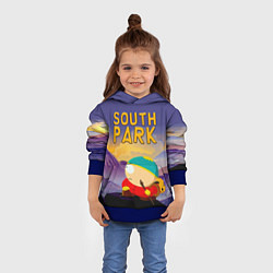 Толстовка-худи детская Эпичный Картман в горах Южный Парк, цвет: 3D-синий — фото 2