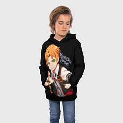 Толстовка-худи детская Реинкарнация безработного - Рудеус Грейрат, цвет: 3D-черный — фото 2
