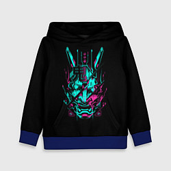 Толстовка-худи детская НЕОНОВЫЙ САМУРАЙ NEON RONIN NEON SAMURAI, цвет: 3D-синий