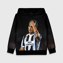 Толстовка-худи детская Пауло Дибала, Dybala, цвет: 3D-черный