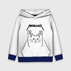 Толстовка-худи детская Metallica Meowtallica, цвет: 3D-синий