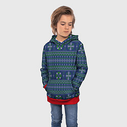 Толстовка-худи детская Узорный свитер, цвет: 3D-красный — фото 2