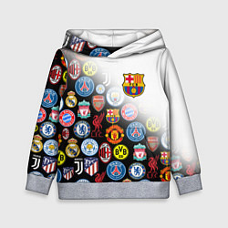 Толстовка-худи детская FC BARCELONA LOGOBOMBING, цвет: 3D-меланж