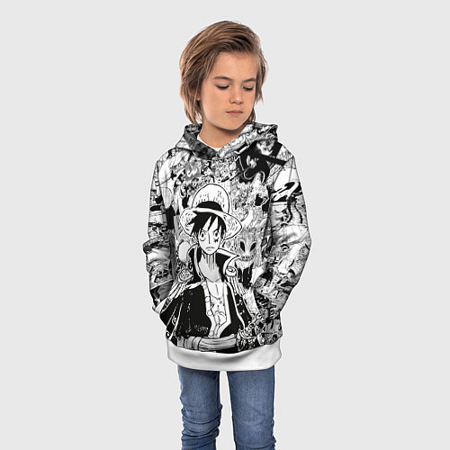 Детская толстовка Ван Пис, One Piece, манга / 3D-Белый – фото 3