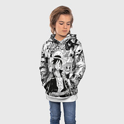 Толстовка-худи детская Ван Пис, One Piece, манга, цвет: 3D-белый — фото 2