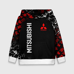 Толстовка-худи детская MITSUBISHI SAMURAI JAPAN STYLE ИЕРОГЛИФЫ, цвет: 3D-белый