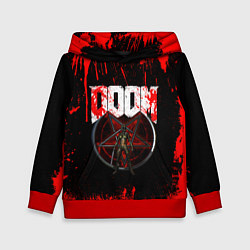 Толстовка-худи детская DOOMGIRL спина, цвет: 3D-красный