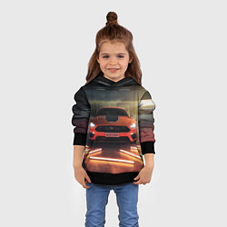 Толстовка-худи детская Форд Мустанг, Ford Mustang, цвет: 3D-черный — фото 2