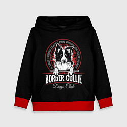 Толстовка-худи детская Бордер-Колли Border Collie, цвет: 3D-красный