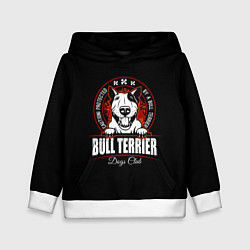 Толстовка-худи детская Бультерьер Bull Terrier, цвет: 3D-белый