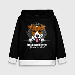 Толстовка-худи детская Джек-Рассел-Терьер Jack Russell Terrier, цвет: 3D-белый