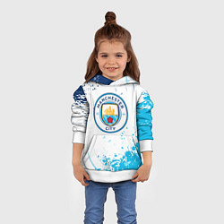 Толстовка-худи детская Manchester City - Футбольный клуб, цвет: 3D-белый — фото 2