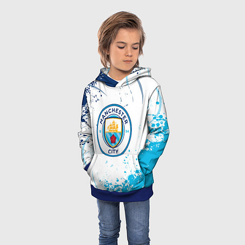 Детская толстовка Manchester City - Футбольный клуб / 3D-Синий – фото 3