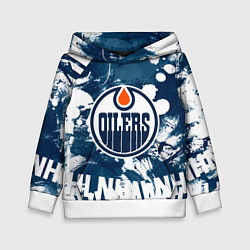 Толстовка-худи детская Эдмонтон Ойлерз Edmonton Oilers, цвет: 3D-белый