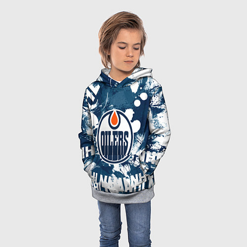 Детская толстовка Эдмонтон Ойлерз Edmonton Oilers / 3D-Меланж – фото 3