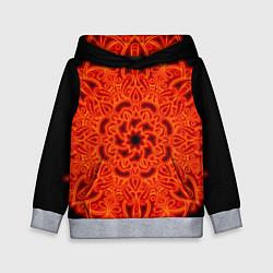 Толстовка-худи детская Огненная мандала, цвет: 3D-меланж