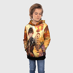 Толстовка-худи детская Геншин импакт: Чжун Ли, цвет: 3D-черный — фото 2