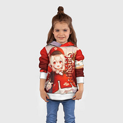 Толстовка-худи детская Кли - Геншин импакт, цвет: 3D-белый — фото 2