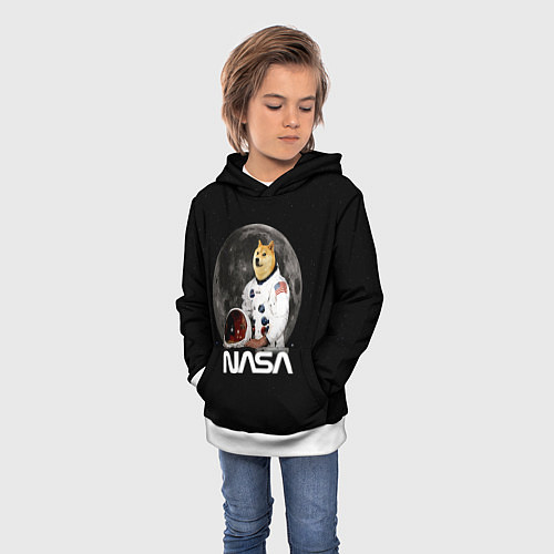 Детская толстовка Доги Космонавт Мем Наса Doge / 3D-Белый – фото 3